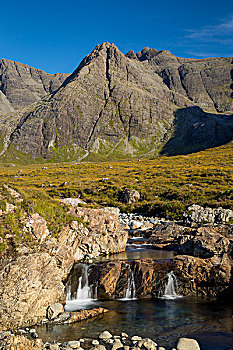 河流,椰壳纤维,黑色,山,后面,娇嫩,斯凯岛,苏格兰