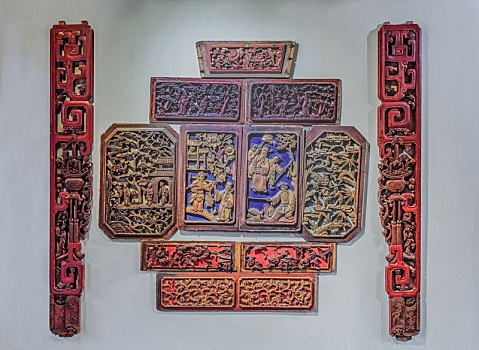 福建省闽北居家传统工艺清代人物木雕静物装饰品