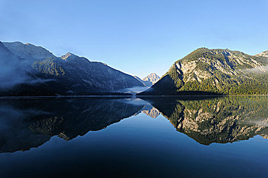 湖,阿尔卑斯山,山峦,山,提洛尔,奥地利,欧洲