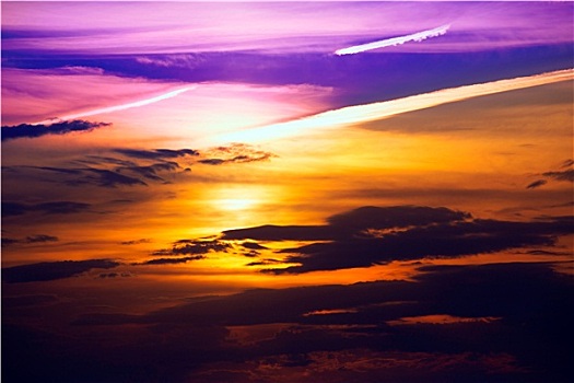 伊比萨岛,日落,橙色天空