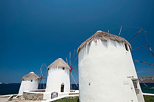 风车,米克诺斯城,米克诺斯岛,基克拉迪群岛,希腊