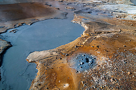 泥,凹陷,矿物质,沉积,地热,区域,靠近,冰岛,欧洲