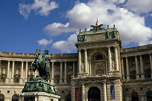 奥地利,维也纳,霍夫堡,宫殿,广场,英雄,纪念建筑,尤金,皱叶甘兰
