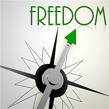 自由,绿色,指南针