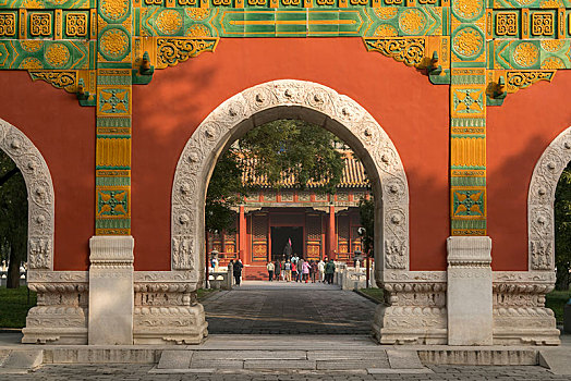 大门,孔子,庙宇,北京,中国,亚洲