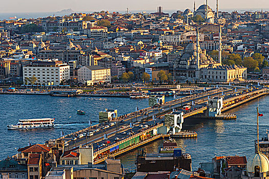 加拉达塔,桥,清真寺,金角湾,风景,伊斯坦布尔,土耳其