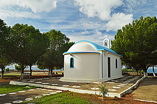 小教堂,湾,罗得斯,多德卡尼斯群岛,爱琴海,希腊,欧洲