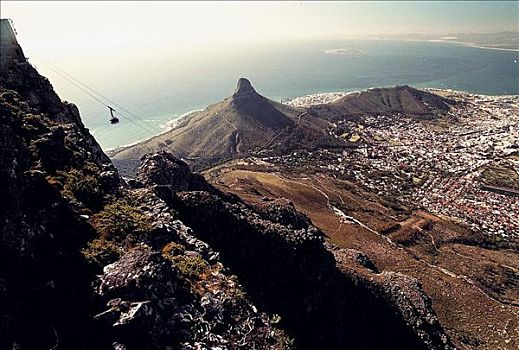 山峦,山坡,海岸,海洋,南非