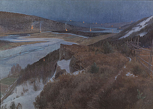 夜晚,达拉那,1896年,艺术家