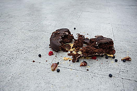 俯拍,蛋糕,地板,巧克力蛋糕,咖啡