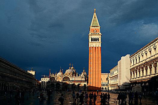 钟楼,古建筑,圣马可广场,威尼斯,意大利
