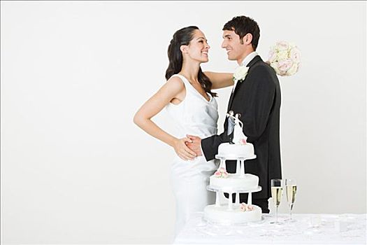 新郎,新娘,婚礼蛋糕
