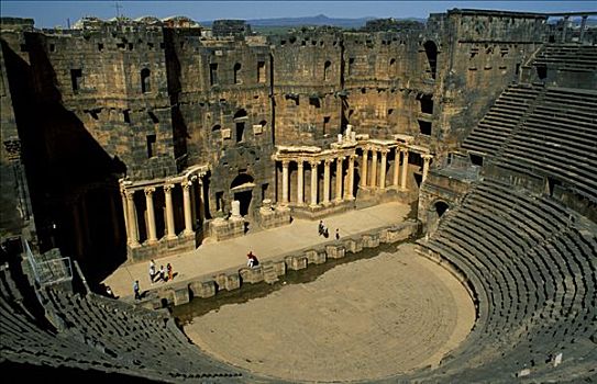 建造,座椅,圆形剧场,牢固,七世纪,阿拉伯,残留,最好,保存,罗马,剧院