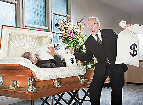 艾伯塔省,加拿大,包,钱,旁侧,死亡,男人,棺材