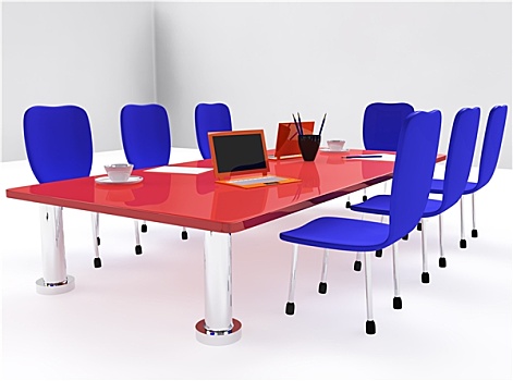 会议室,红色,书桌,椅子