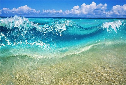 夏威夷,波纹,晶莹,清晰,青绿色,水