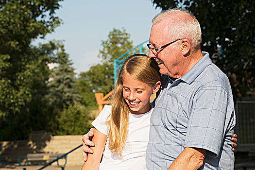 爷爷,孙女,消费,美好时光,一起,公园,埃德蒙顿,加拿大