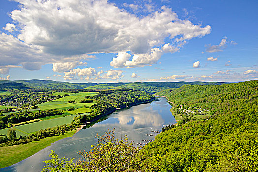 风景,湖,自然保护区,黑森州,德国,欧洲