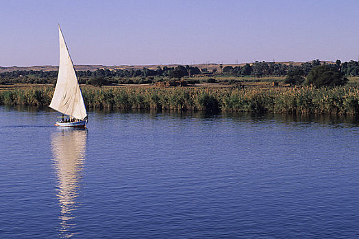 埃及,尼罗河,阿斯旺,科昂波,三桅帆船