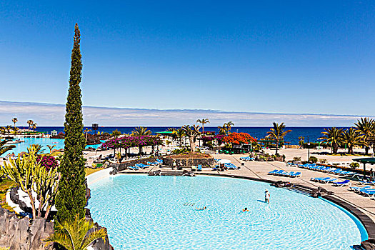 游泳池,公园,海洋,圣克鲁斯-德特内里费,特内里费岛,加纳利群岛,西班牙