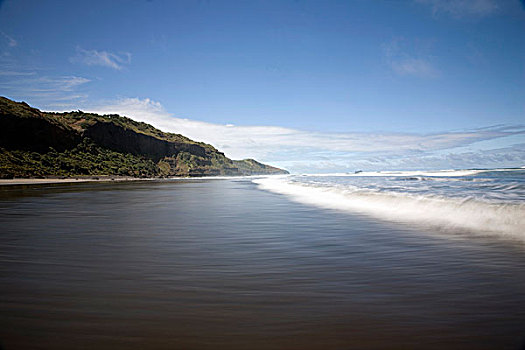 时光流逝,波浪,海滩