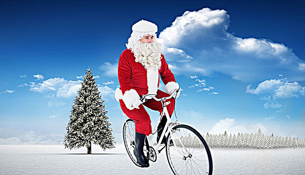 愉悦,圣诞老人,骑自行车