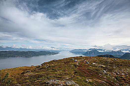 风景,峡湾,山,挪威,欧洲