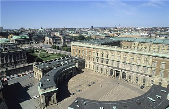 瑞典,斯德哥尔摩,皇家,城堡,俯视