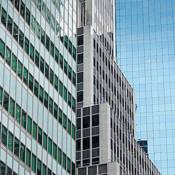 仰视,现代建筑,曼哈顿,纽约,美国