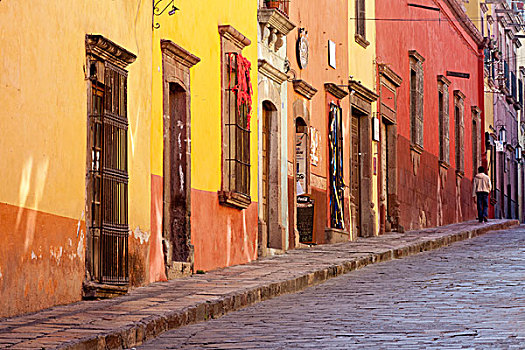 墨西哥,瓜纳华托,彩色,街道,场景