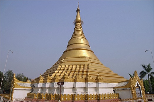 缅甸,庙宇,蓝毗尼,尼泊尔