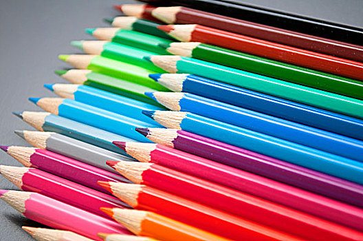 彩色,木质,铅笔,蜡笔画