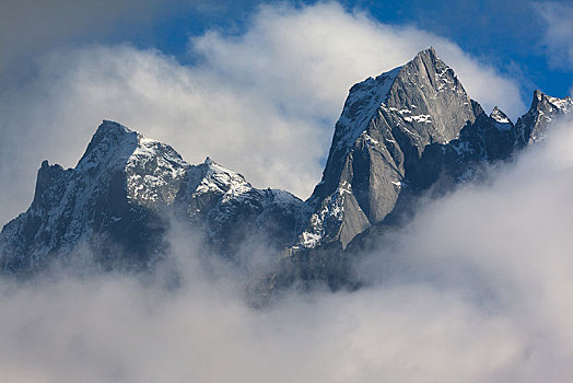 山峰,云,波盖尔,瑞士,欧洲