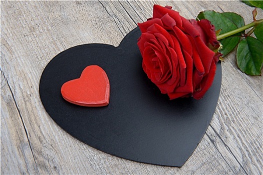 黑色,红色,心形,玫瑰,情人节