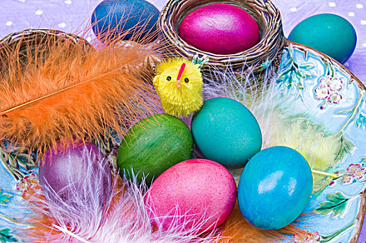 复活节彩蛋,羽毛,陶瓷,器具