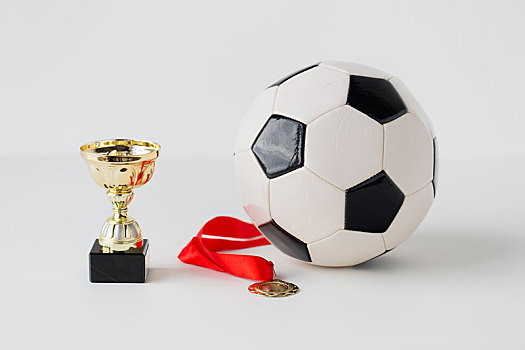 特写,足球,球,金色,奖杯,奖牌