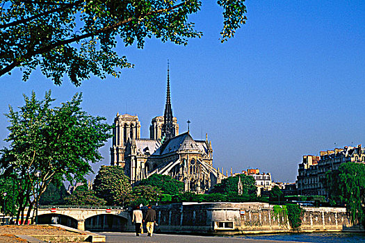 法国,巴黎,圣母大教堂,塞纳河