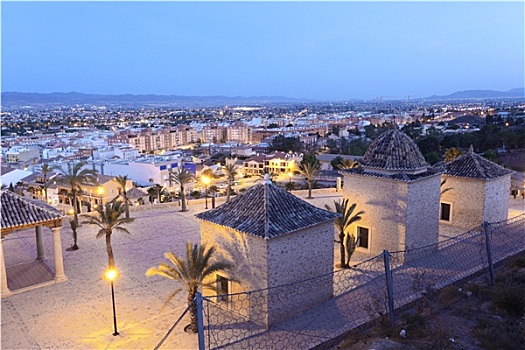 风景,俯视,老城,省,穆尔西亚,西班牙