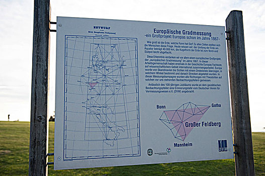 信息牌,欧洲,拱形,测量,山,格罗塞尔,黑森州,德国
