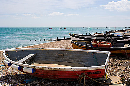 渔船,海滩
