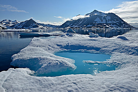 浮冰,岛屿,东方,格陵兰,北美