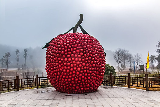 福建省长汀县汀江国家湿地公园杨梅水果雕塑建筑