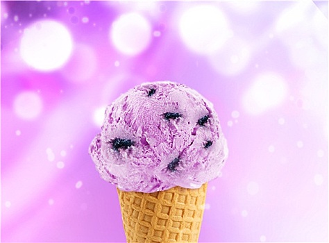 蓝莓,冰淇淋蛋卷