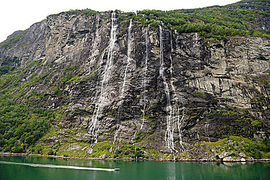 瀑布,峡湾,世界遗产,挪威,斯堪的纳维亚,北欧