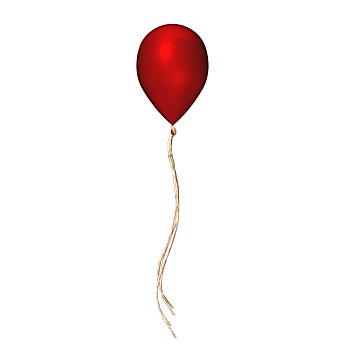 红色,气球,丝带