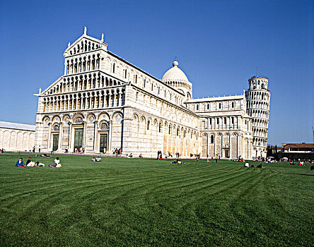 意大利,比萨,中央教堂,比萨斜塔