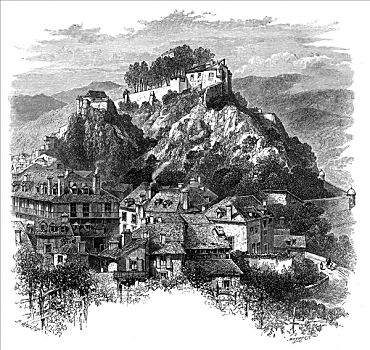 城堡,卢尔德,法国,19世纪,艺术家