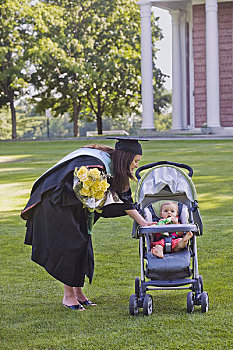 母亲,婴儿,毕业