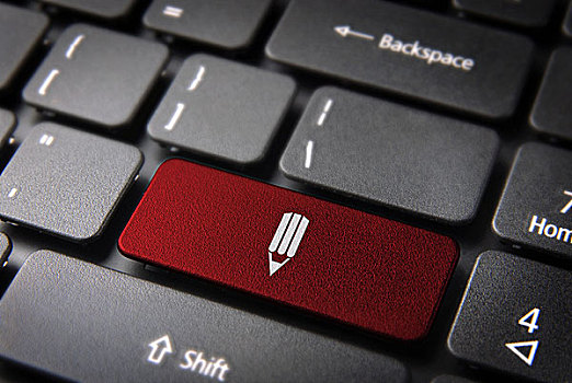 红色,键盘,铅笔,按键,艺术,背景