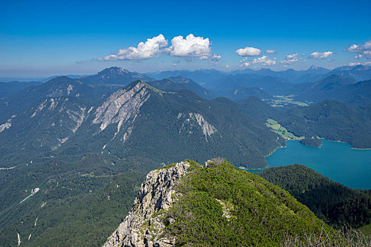 德国,巴伐利亚,巴伐利亚阿尔卑斯山,瓦尔幸湖,风景,背景
